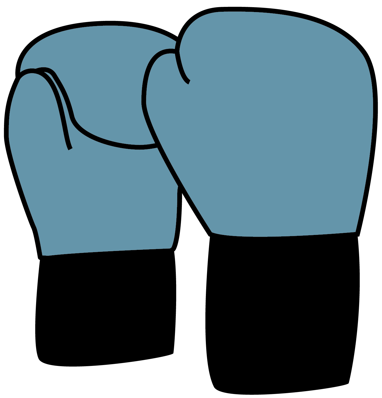 Illustration of blue boxing gloves.