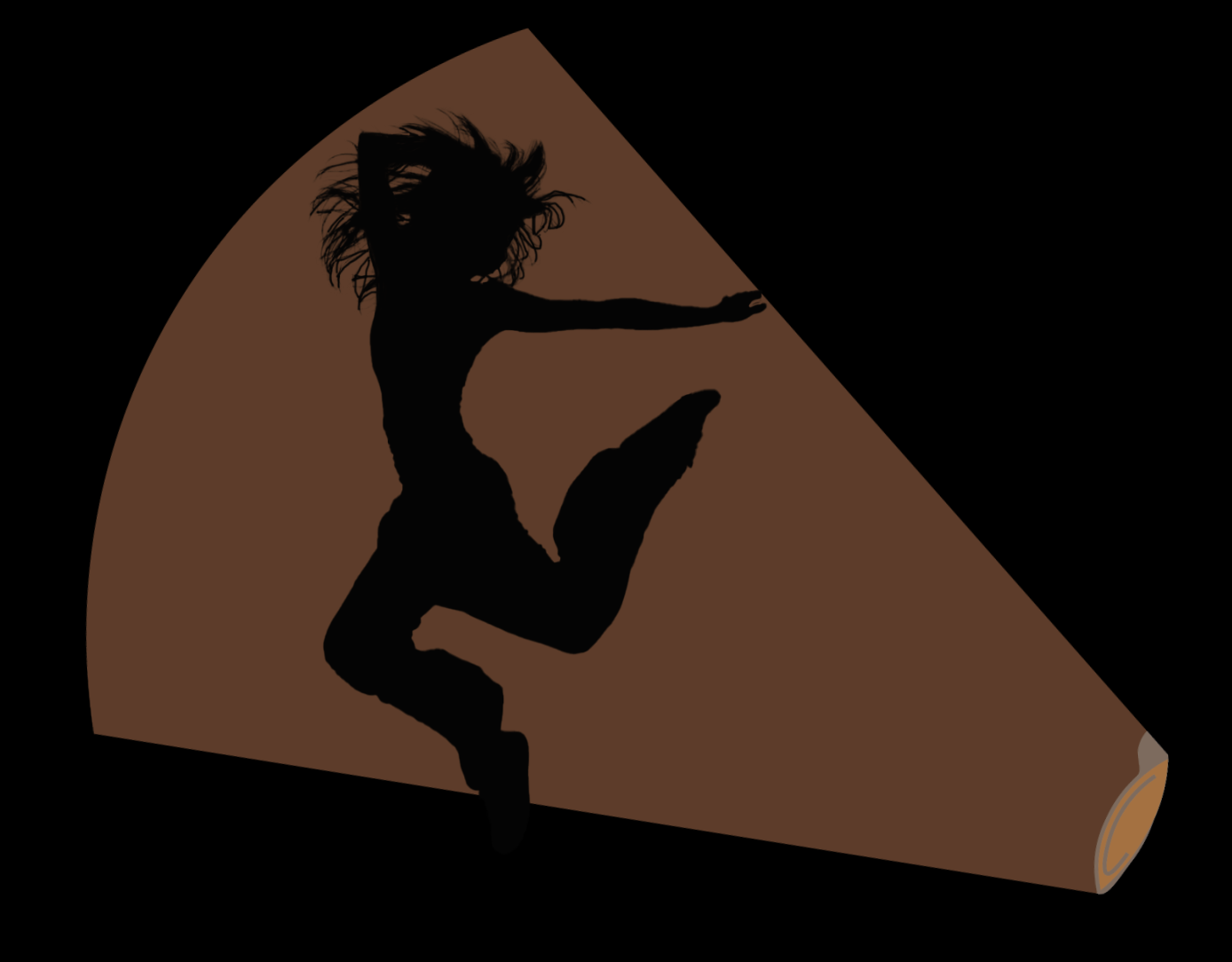 the silhouette a dancer in a spotlight